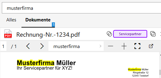 Volltextsuche, die trifft